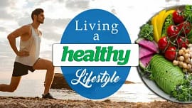 Man exercising outdoors with a plate of healthy food, promoting fitness, nutrition, and a Healthy Lifestyle with home décor wellness.